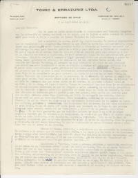 [Carta] 1951 sept. 7, Santiago de Chile [a] Gabriela Mistral