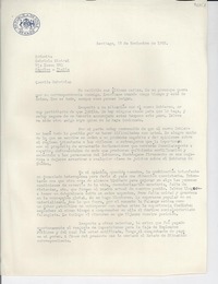 [Carta] 1952 nov. 13, Santiago, [Chile] [a] Gabriela Mistral, Nápoles, Italia