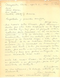 [Carta] 1961 ago. 6, Concepción, Chile [a] Doris Dana, New York, Estados Unidos