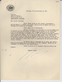 [Carta] 1951 sept. 28, Santiago [a] Gabriela Mistral, Nápoles