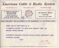 [Telegrama] 1953 Mar. 19, Santiago, Chile [a] Gabriela Mistral, New York, [EE.UU.]