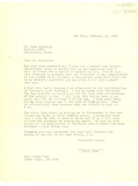 [Carta] 1963 feb. 23, New York, U.S.A. [a] Juan Loveluck, Concepción, Chile