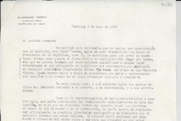 [Carta] 1953 mayo 3, Santiago, [Chile] [a] [Gabriela Mistral]