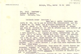 [Carta] 1950, mar. 21, Hotel Jalapa, Veracruz,[México] [a] Paul Sweetser, Santa Barbara, Cal. [Estados Unidos]