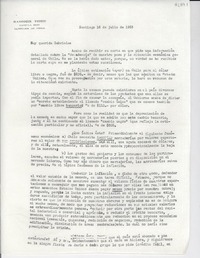 [Carta] 1953 jul. 16, Santiago, [Chile] [a] Gabriela [Mistral]