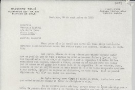 [Carta] 1953 sept. 30, Santiago, [Chile] [a] Gabriela Mistral, Nueva York, [EE.UU.]