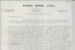 [Carta] 1953 dic. 3, Santiago, [Chile] [a] Gabriela [Mistral]