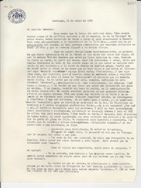 [Carta] 1952 ene. 25, Santiago [a] Gabriela Mistral