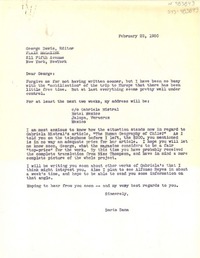 [Carta] 1950 feb. 22, [Estados Unidos] [a] George Davis, Editor Flayr Magazine, New York, [Estados Unidos]