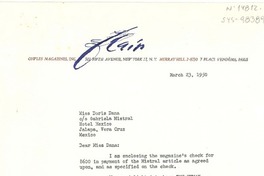 [Carta] 1950 mar. 23, [New York, Estados Unidos] [a] Doris Dana co Gabriela Mistral, Hotel México, Jalapa, Veracruz, México