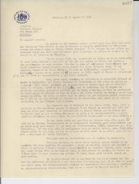 [Carta] 1952 ago. 17, Santiago [a] Gabriela Mistral, Nápoles