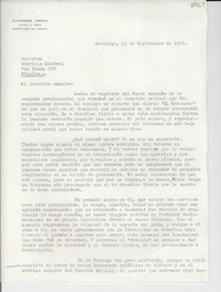 [Carta] 1952 sept. 13, Santiago [a] Gabriela Mistral, Nápoles