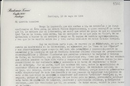 [Carta] 1954 mayo 19, Santiago [a] Gabriela Mistral