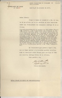 [Oficio] N° 20920, 1935 oct. 22, Madrid, [España] [al] Señor Cónsul de Chile en Comisión, Lisboa, [Portugal]