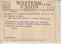 [Telegrama] 1954 jun. 5, Santiago de Chile [a] Gabriela Mistral, Long Island