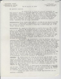[Carta] 1954 ago. 16, [Santiago] [a] Gabriela Mistral