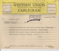 [Telegrama] 1954 Aug. 13, [EE. UU.] [a] Radomiro Tomic, Santiago, Chile