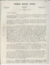 [Carta] 1954 ago. 20, [Santiago] [a] Gabriela Mistral