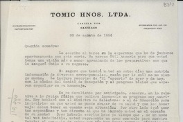 [Carta] 1954 ago. 20, [Santiago] [a] Gabriela Mistral