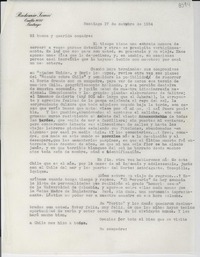 [Carta] 1954 oct. 17, [Santiago] [a] Gabriela Mistral