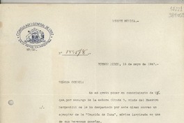 [Carta] 1947 mayo 16, Buenos Aires, [Argentina] [al] Cónsul de Chile Doña Gabriela Mistral, 1305, Buena Vista Street, Monrovia, California, EE.UU. de Norteamerica