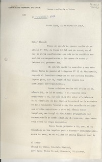 [Oficio] N° 000882-612, 1947 mar. 21, Nueva York, [EE.UU.] [al] Señor Cónsul de Chile, Gabriela Mistral, 1305 Buena Vista Street, Monrovia, California, [EE.UU.]