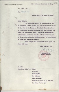 Circular N° 01576-17, 1948 jun. 2, Nueva York, [EE.UU.] [a los] [Señores Cónsules de Chile en EE.UU. y Puerto Rico]