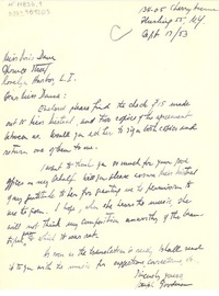 [Carta] 1953 sep. 17, New York, [Estados Unidos] [a] Doris Dana, Long Island, [Estados unidos]