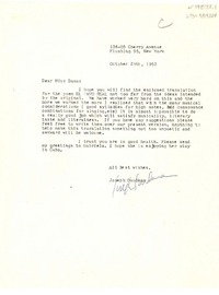 [Carta] 1953 oct. 17, New York, [Estados Unidos] [a] Doris Dana, Long Island, [Estados unidos]