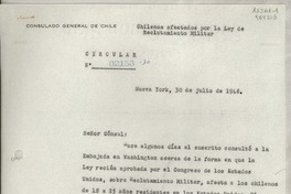 Circular N° 02153-30, 1948 jul. 30, Nueva York, [EE.UU.] [a los] [Señores Cónsules de Chile en EE.UU. y Puerto Rico]