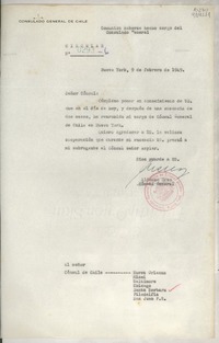 Circular N° 0293-6, 1949 feb. 9, Nueva York, [EE.UU.] [a los] [Señores Cónsules de Chile en EE.UU. y Puerto Rico]