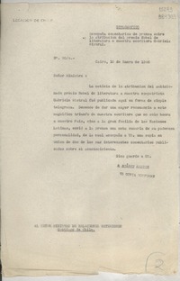 [Circular] N° 204, 1946 ene. 10, El Cairo, [Egipto] [al] Señor Ministro de Relaciones Exteriores, Santiago de Chile
