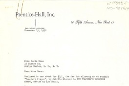 [Carta] 1956 oct. 29, New York, [Estados Unidos] [a] Gabriela Mistral co Doris Dana, Long Island, New York, [Estados Unidos]