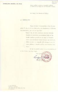 [Oficio] N° 0201-164, 1954 feb. 3, New York, [EE.UU.] [a la] Señorita Gabriela Mistral