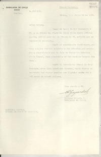 [Oficio] N° 617156, 1950 jul. 20, México D. F. [a] Gabriela Mistral, Cónsul de Chile, Veracruz