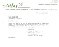 [Carta] 1965 feb. 3, New York, [Estados Unidos] [a] Doris Dana, New York, [Estados Unidos]