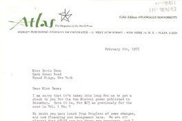 [Carta] 1965 feb. 9, New York, [Estados Unidos] [a] Doris Dana, New York, [Estados Unidos]