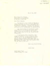 [Carta] 1965 mar. 23, New York, [Estados Unidos] [a] Sharon E. Duncan, Berkeley, California, [Estados Unidos]