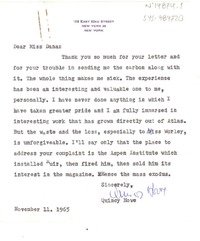 [Carta] 1965 nov. 11, New York, [Estados Unidos] [a] [Doris] Dana, [Estados Unidos]