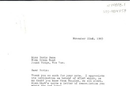[Carta] 1965 nov. 22, New York, [Estados Unidos] [a] Doris Dana, New York, [Estados Unidos]