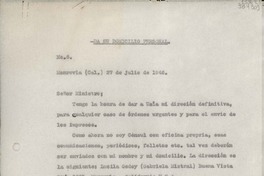 [Oficio] N° 6, 1946 jul. 27, Monrovia, Cal., [Estados Unidos] [al] Señor Ministro de Relaciones Exteriores de Chile