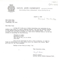 [Telegrama] 1966 aug. 5, Boston, Massachusetts, [Estados Unidos] [a] Doris Dana, New York, [Estados Unidos]