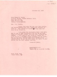 [Carta] 1966 nov. 30, New York, [Estados Unidos] [a] miss Nancy D. Gordon, Boston, Massachusetts, [Estados Unidos]