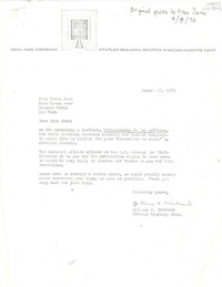 [Carta] 1970 aug. 17, [Boston, Massachusetts, Estados Unidos] [a] Doris Dana, New York, [Estados Unidos]