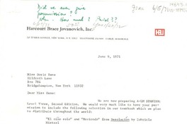 [Carta] 1971 jun. 9, [New York, Estados Unidos] [a] Doris Dana, New York, [Estados Unidos]