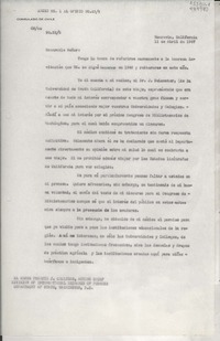 [Oficio] N° 222, 1947 abr. 11, Monrovia, California, [EE.UU.] [al] Señor Francis J. Colligan, Acting Chief, Division of International Exchange of Persons Department of State, Washington, D.C., [EE.UU.]