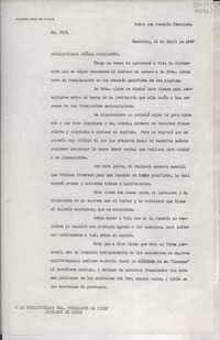 [Oficio] N° 271, 1947 abr. 11, Monrovia, [Estados Unidos] [a] la excelentísima Sra. Presidenta de Chile, Santiago de Chile