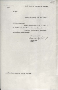 [Oficio] N° 3510, 1947 Mayo 3, Monrovia, California, [EE.UU.] [al] Señor Cónsul General de Chile en Nueva York, [EE.UU.]