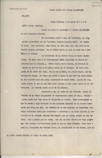 [Oficio] N° 197, 1948 mar. 5, Santa Barbara, [Estados Unidos] [al] Señor Cónsul General de Chile en Nueva York
