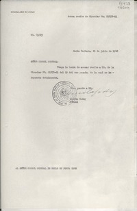 [Oficio] N° 4315, 1948 jul. 21, Santa Barbara, [EE.UU.] [al] Señor Cónsul General de Chile en Nueva York, [EE.UU.]